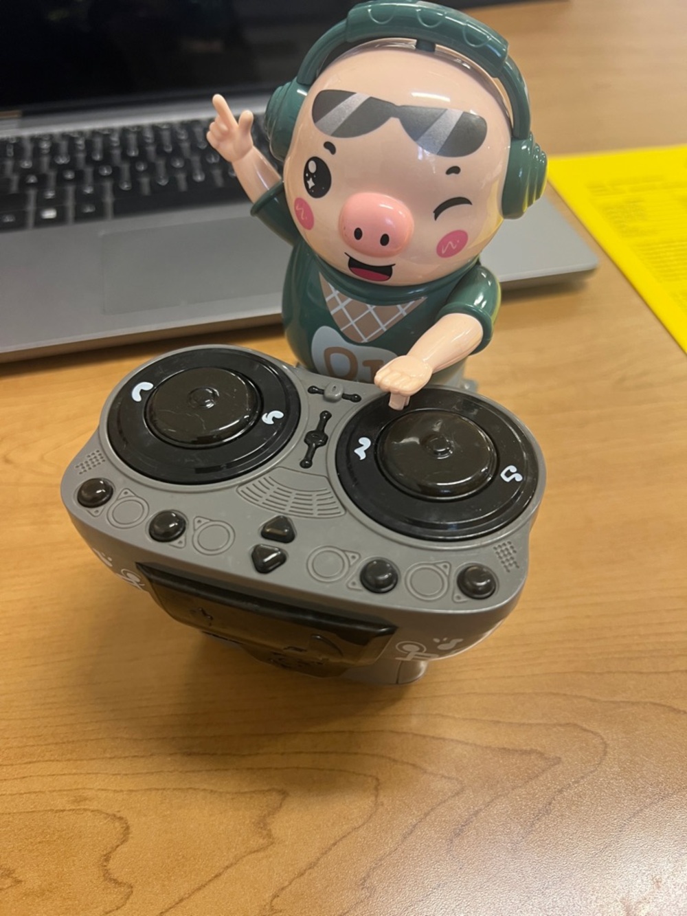 Green DJ Pig Portable Bluetooth Speaker - Cute Novelty Speaker